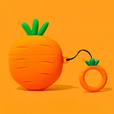 Silicone AirPods Case 3″ - Orange Carrot Design, Cute and Funny